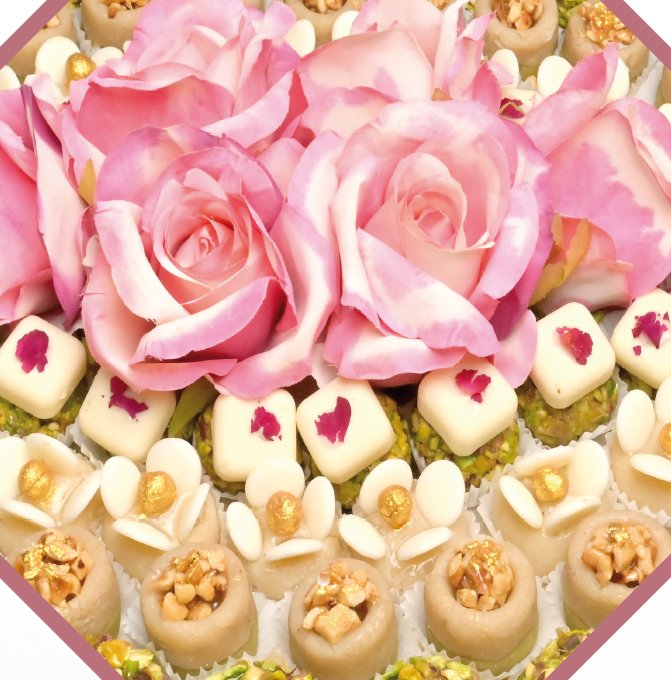 Plateau de mignardises Prince aux roses